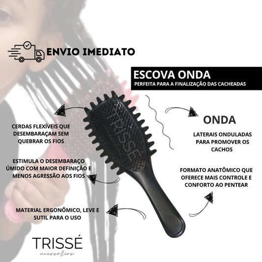 Escova Onda para Cachos Mais Definidos, Menos Frizz e Finalização Mais Fácil