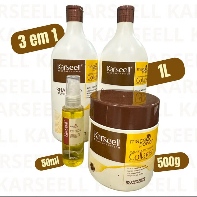 Kit Karseell Completo – Hidratação Intensa, Brilho e Menos Frizz