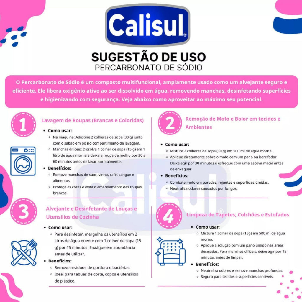 Percarbonato Tira Manchas – Mais Poder na Limpeza de Roupas Brancas e Coloridas