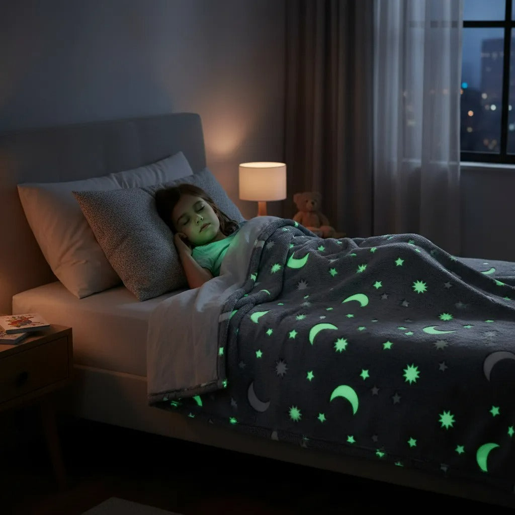 Manta Infantil que Brilha no Escuro – Noites Mágicas e Confortáveis para Crianças