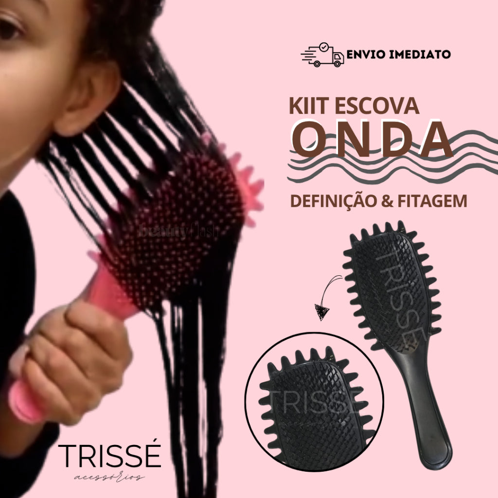 Escova Onda para Cachos Mais Definidos, Menos Frizz e Finalização Mais Fácil